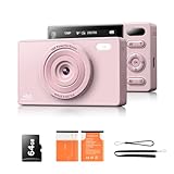 Macchina Fotografica Digitale Fotocamera con Scheda 64GB: 16X Zoom 48MP Videocamera Autofocus 1080P Vlog Camera 2 Batteria Fotocamera Compatta per Adolescenti Adulti