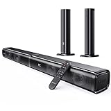 MEVOSTO Soundbar 2 in 1 Soundbar per TV 2.2 Canale separabile 80W Doppi woofer integrati con ARC/Ottico/AUX/BT 5.0 Bassi/Alti Sistema home theater surround montabile a parete