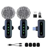 Microfono lavalier wireless per Android/iPhone/iOS/PC/Laptop,microfono da bavero per registrazione, microfono a clip, per registrazione video,Tiktok, Youtube, Vlogging,Trasmissioni dal Vivo,Interviste
