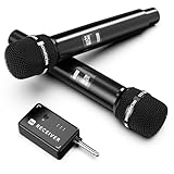 Microfono Wireless,Microfono con Nonnessione chip Uno a Uno, Bassa latenza, Ricaricabile, 40H, Portata 200 FT, Plug and Play, Design Ergonomico, Karaoke con Microfono per Canto, Discorso, Feste