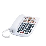 ALCATEL TMAX 10 - Telefono Fisso a Filo per Anziani - Tasti Grandi - Vivavoce - Indicatore Luminoso Chiamata in Arrivo - Tasti con Foto - Compatibile con Apparecchi Acustici - Bianco