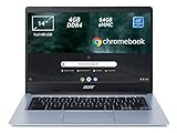 Acer Chromebook 314 CB314-1H-C2W1 Notebook, PC Portatile, Processore Intel Celeron N4000, Ram 4GB DDR4, eMMC 64 GB, Display 14' Full HD LED LCD, Scheda Grafica Intel, Chrome OS, Argento (Silver) [CB]