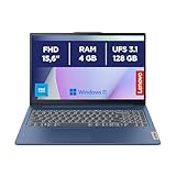 Lenovo IdeaPad Slim 3 Notebook 15,6” FHD (1920x1080), Intel N100, RAM 4GB, 128GB Memoria UFS, Grafica Integrata, WiFi 6, Windows 11 Home, Tastiera Italiana - Abyss Blue