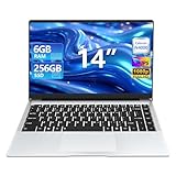 KAQIMOCI Portatile PC 14 Pollici con Gioco Processore N4000 6GB RAM LPDDR4, SSD 256GB, WIN 11 Notebook Ideale Per Lavoro e Studio Apertura e Chiusura a 180° WiFi 2.4/5G USB 3.0 HDMI laptop argento