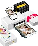 Liene Amber M100 Stampante Fotografica Portatile per Smartphone(10x15cm), WiFi Stampante a Sublimazione per PC/iPhone/Android, Cartuccia d'inchiostro e 100 Carte Fotografiche incluse, 300DPI