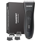 MANSPOT Rasoio Elettrico Corpo Uomo, Depilatore Corpo Uomo Impermeabile IPX7, Rasoio Parti Intime Umido e Asciutto, Rasoio Intimo per Viso, Braccia, Torace, Gambe, Ascelle