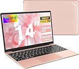 bvate PC Portatile 14 pollici Notebook Win 11 upto 2.8 GHz 256 GB ROM Supporta l'espansione SSD 1TB Celeron N4020 2.4G+5G WiFi 4.2 USB HDMI Tastiera italiana membrana mouse senza fili-Oro-FXJ