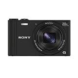 Sony DSC-WX350 Fotocamera Digitale Compatta Travel con Sensore CMOS Exmor R da 18.2 MP, Ottica Sony G 25-500 mm, Zoom Ottico 20x, Video Full HD, Nero