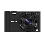 Sony DSC-WX350 Fotocamera Digitale Compatta Travel con Sensore CMOS Exmor R da 18.2 MP, Ottica Sony G 25-500 mm, Zoom Ottico 20x, Video Full HD, Nero