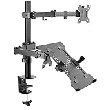RICOO Supporto Monitor e Note-Book PC TS7111 Braccio di scrivania schermi da 13-32 Pollici (ca. 33-81cm) Staffa da Tavolo è inclinabile Girevole per Schermo Computer Piatto Max VESA 100x100 Nero
