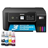 Epson EcoTank ET-2870 Stampante Multifunzione A4, Serbatoi Ricaricabili Alta Capacità, 4 Flaconi Inclusi pari a 3600pag B/N 6500pag Colore, Display LCD