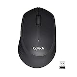 Logitech M330 Silent Plus Mouse Wireless, 2.4 GHz con Ricevitore USB Nano, 1 000 DPI, 3 ‎Pulsanti, Batteria Lunga Durata 24 Mesi, PC/Mac/Laptop, Nero