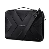 MOSISO Guscio Duro Borsa Tracolla Manica Laptop,15-15,6 Pollici Computer Borsa Compatibile con MacBook,HP,Dell,Lenovo,Asus Notebook,16 Pollici Symmetric Geometric Impermeabile EVA Caso Trasporto,Nero