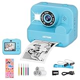 Macchina Fotografica Bambini Istantanea, 2,4 Pollici 1080P Fotocamera Bambini Selfie con Carta da Stampa e 32GB Scheda, Giocattolo Regalo di Natale Bambino e Bambina 3 4 5 6 7 8 Anni (Blu)