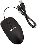 AmazonBasics - Mouse ottico nero con USB e 3 pulsanti per Windows e Mac OS X