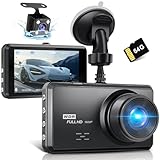 Miden S7 2.5K Doppia Dashcam,Scheda SD 64G,1600P+1080P FHD Telecamera per Auto,Dash Cam Auto IPS 3.2' con Grandangolo di 336°,G-Sensor,Visione Notturna,WDR,Monitor di Parcheggio,Registrazione in Loop