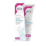 Veet Crema Depilatoria Pelli Sensibili, per Gambe, Braccia, Ascelle e Zona Bikini, 200 ml