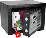 Silvergear Cassaforte a Muro con Codice | Cassaforte Elettronica con Serratura Digitale | Cassaforte da Armadio con Codice da 3 a 8 Cifre | Cassaforte in Acciaio con 2 Chiavi per Contanti e Gioielli