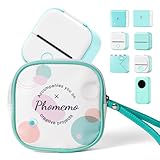 Phomemo Borsa Compatibile con le Mini Stampanti T02, M02, M02Pro, M02S, M02X, M02L, le Etichettatrici D30, Q30, Q31,Q30S, Sac en Cuir PU Blanc, Impermeabile e Resistente ai Graffi, con Chiusura a Zip