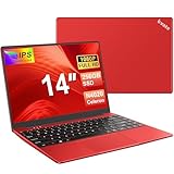 bvate PC Portatile 14 Pollici Notebook Win 11 Computer 256GB 1080P 2.4G+5G Supporta La Scheda SSD La Scheda TF Estesa, Wireless Bluetooth Mouse Wifi, Italiana Tastiera - Rossa