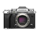 Fujifilm X-T5 Fotocamera Digitale Mirrorless 40MP (HR 160MP), solo corpo, Sensore X-Trans CMOS 5 HR, IBIS, Filmati 6.2K 30p, Mirino EVF, Schermo LCD 3' Touch Vari-angle, Argento