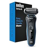 Braun Series 5 Regolabarba Uomo, Rasoio Elettrico Barba, EasyClean, Wet&Dry, Ricaricabile, Rasoio A Lamina Senza Fili, Idea Regalo, 51-B1000s Blu