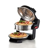 Ariete 927 Pizzeria Ariete, Forno pizza doppio, 2 pizze in 4 minuti, 2300 W, 2 pietre refrattarie, 2 termostati, Diametro 32 cm, 5 livelli di cottura, 2 pale in acciaio inox, Nero