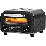 ZACHVO Forno per pizza elettrico - fino a 450℃, 5 tipi di pizza preimpostati, touchscreen e manopole rotanti, timer da 1 a 60 minuti, corpo in acciaio inossidabile, per pizza da 32 cm
