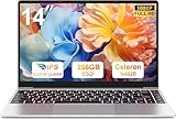bvate PC Portatile 14 Pollici Laptop Win 11 256 GB ROM Celeron N4020 2.4G+5G WiFi upto 2.8 GHz Supporta l'espansione SSD 1TB 4.2 USB HDMI Tastiera Italiana Membrana Mouse Senza Fili-Sliver-C