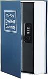 Amazon Basics Cassetta portavalori a forma di libro, Serratura con combinazione, Grande, Blu