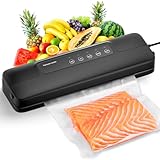 Vihoom Macchina Sottovuoto Alimenti 5 in 1, Automatica Sigillatore Sottovuoto Macchina per Alimenti Secchi che Umidi, con 10 Sachetti Sottovuoto e Tubo Sottovuoto