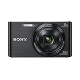 Sony DSC-W830 Fotocamera Digitale Compatta con Sensore Super HAD CCD da 20.1 MP, Zoom Ottico 8x, Video HD, SteadyShot Ottico, Nero