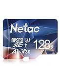 Netac 128 GB Scheda Micro SD, Scheda di Memoria A1, U3, C10, V30, 4K, 667X, UHS-I velocità Fino a 100/30 MB/Sec(R/W) Micro SD Card per Telefono, Videocamera, Switch, Gopro, Tablet, PC