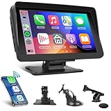 Schermo Carplay Portatile Wireless Android Auto Display AirPlay/Mirror Link Lettore Multimedia Schermo Vivavoce Bluetooth 7 Pollici Touch Screen Monitor Autoradio Ricevitore FM supporto AUX/TF