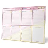 Grupo Erik: Planning da Tavolo A4 Carouge Blue&Pink, Planner settimanale con 54 fogli a strappo, 21 x 29,7 cm, Agenda Organizer, To Do List Planner, Planner settimanale da scrivania