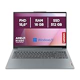 Lenovo IdeaPad Slim 3 Notebook 15,6” FHD (1920x1080), AMD Ryzen 7 7730U, RAM 16GB, 512GB SSD, Grafica Integrata, WiFi 6, Windows 11 Home - Arctic Grey