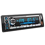RDS Autoradio Bluetooth 5.0 Vivavoce, Stereo Auto Bluetooth FM/AM Autoradio1 Din per Auto, Supporto Vivavoce 2USB/AUX/SD/TF/WMA /MP3/WAV/Supporto iOS Android(Multicolore)