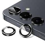 JETech Pellicola Fotocamera per Samsung Galaxy S25 5G, 9H Vetro Temperato Cover Anello Individuale in Metallo, Vassoio di Installazione Facile, HD Chiaro, 1 Set (Nero)