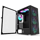 MONTECH X3 Mesh Black – ATX Mid-Tower PC Gaming Case-6 RGB Rainbow Fan – Pannello frontale in rete – Pannello laterale in vetro Out-Pull – Gestione cavi – High Airflow Gaming Case