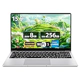 PC Portatile da 15,6 pollici, Computer portatile Celeron N4000, laptop 8GB RAM 256GB SSD, notebook Full HD 1920 x 1080, apertura e chiusura a 180 gradi, WiFi 5, Mini HDMI, TF Card Slot, USB3.0, BT4.2