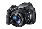 Sony DSC-HX400V Fotocamera Digitale Compatta Bridge con Sensore CMOS Exmor R da 20.4 MP, Ottica Zeiss, Zoom Ottico 50x, SteadyShot Ottico Adattivo a 5 assi, Mirino Elettronico, Nero