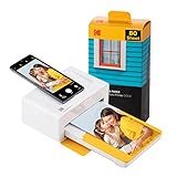 Kodak Dock Plus PD460, stampante fotografica portatile per smartphone, stampa istantanea, 10 x 15 cm, iOS e Android, Bluetooth & Docking, confezione da 80 + 10 carte fotografiche, giallo e