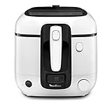 Moulinex AM3140 Super Uno Friggitrice Elettrica, Capacità di cottura per 6 Persone fino a 1,5 Kg, Filtro Antiodore, Regolazione Temperatura fino a 190°, Componenti Lavabili in Lavastoviglie, Bianco