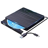 QDSYLQ Lettore Blu Ray Esterno per PC 50G, USB 3.0 & Type-C BD CD DVD unità Masterizzatore RW ROM drive per laptop Mac PC Windows 11/10/8/7/XP/Linux/MacOS 1080P HD