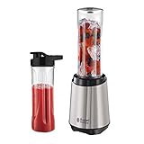 Russell Hobbs Frullatore Elettrico Smoothie - Robot da cucina e Frullatore Portatile -Motore potente da 23.500 giri-min, Acciaio Inox con 2 contenitori di miscelazione da 600 ml, senza BPA, 23470-56