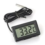 ARCELI Termometro digitale LCD Monitoraggio della temperatura con sonda esterna per frigorifero Frigorifero congelatore Acquario - Nero