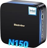 Blackview MP60 Mini PC W-11 Pro，Twin Lake N150 (Meglio di N100,3,6 GHz) 16 GB RAM/512 GB M.2 SSD Espandibile fino a 2TB, Doppio UHD Display 4K, 3 anni di garanzia, 5G WIFI/BT 4.2 Desktop PC