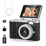 Macchina Fotografica Digitale con Scheda 32GB, 1080P 40MP Fotocamera Digitale Compatta con schermo da 2,4 pollici 180°, Fotocamere Digitali Per Bambini Adolescenti Adulto Principianti (Schwarz)