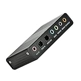 LEAGY Scheda Audio Esterna a 6 canali USB 2.0 Esterna 5.1 Surround Sound Ottico S/PDIF Scheda Audio Adattatore per PC Portatile Registrazione Compatibile con Windows 10/8/7/XP, Nero