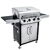 Char-Broil New Convective Series 440S - Griglia Barbecue a Gas a 4 Fuochi con Fuoco Laterale, Superficie di cottura: 65 x 47 cm, Finitura Acciaio Inox.